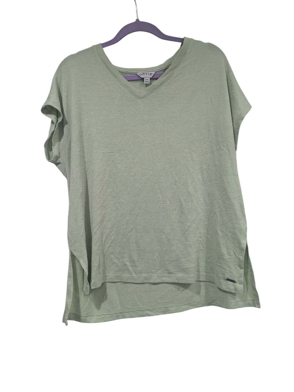 Orvis Women's V-Neck Short Sleeve Lightweight Knit Tunic Top